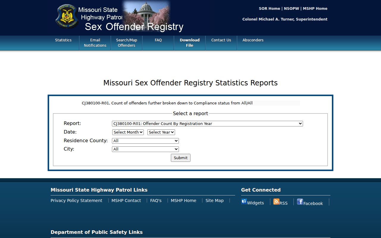 Sullivan County sex offender registry statistics report generator