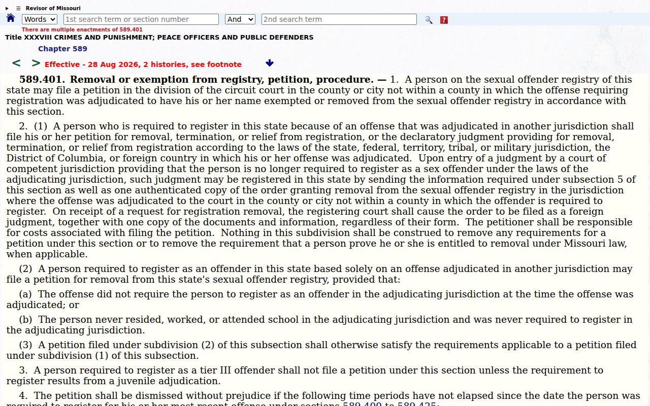 Sullivan County sex offender registry petition removal law