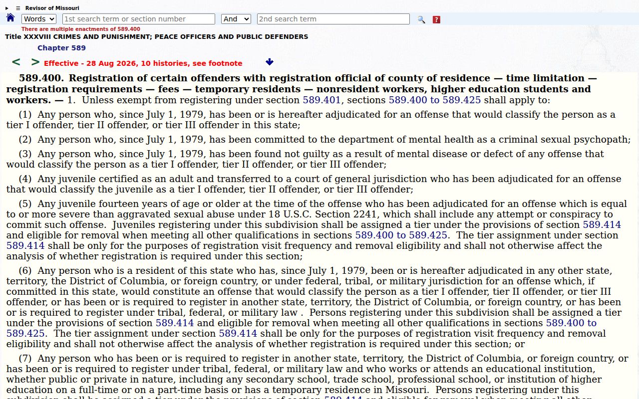 Sullivan County sex offender registry duration statute