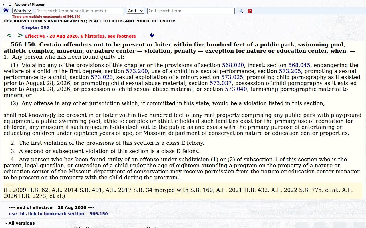 Sullivan County sex offender parks and public places restriction statute
