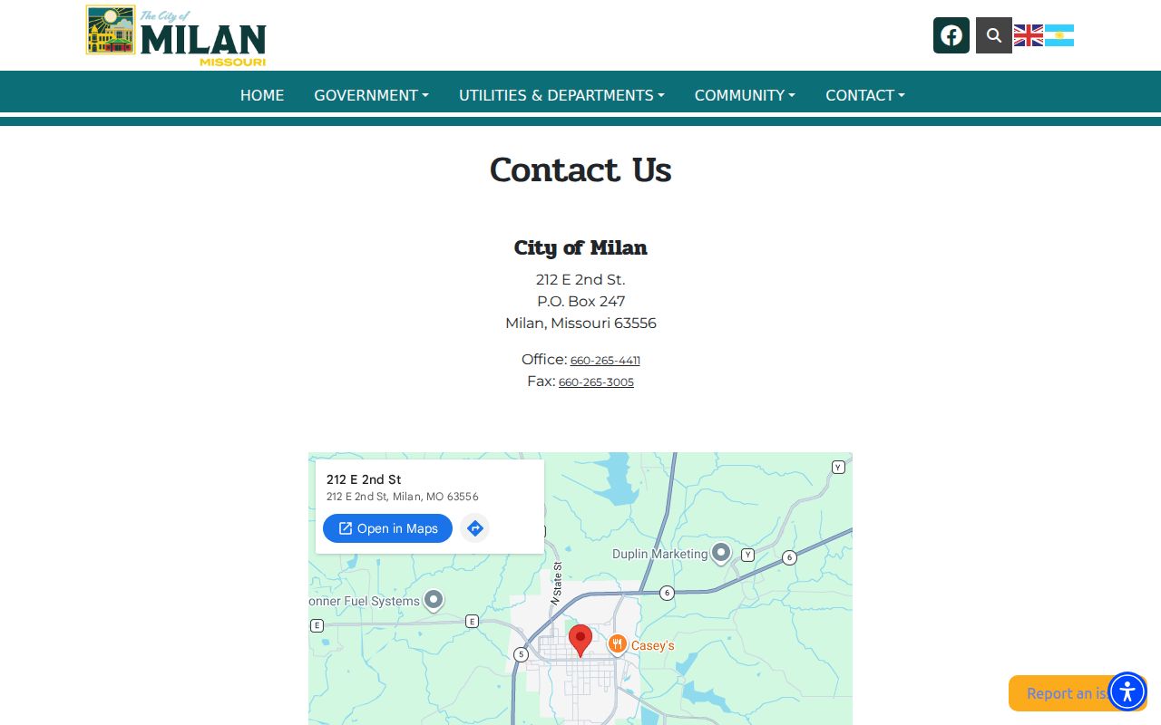 Milan city contact form for Sullivan County criminal record request routing
